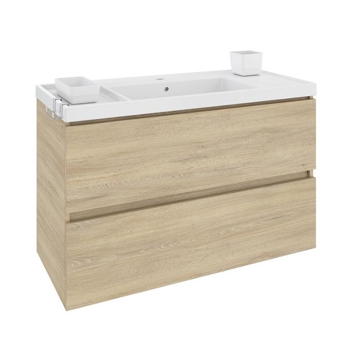 Mueble con lavabo resina 100cm Roble nature B-Box Cosmic
