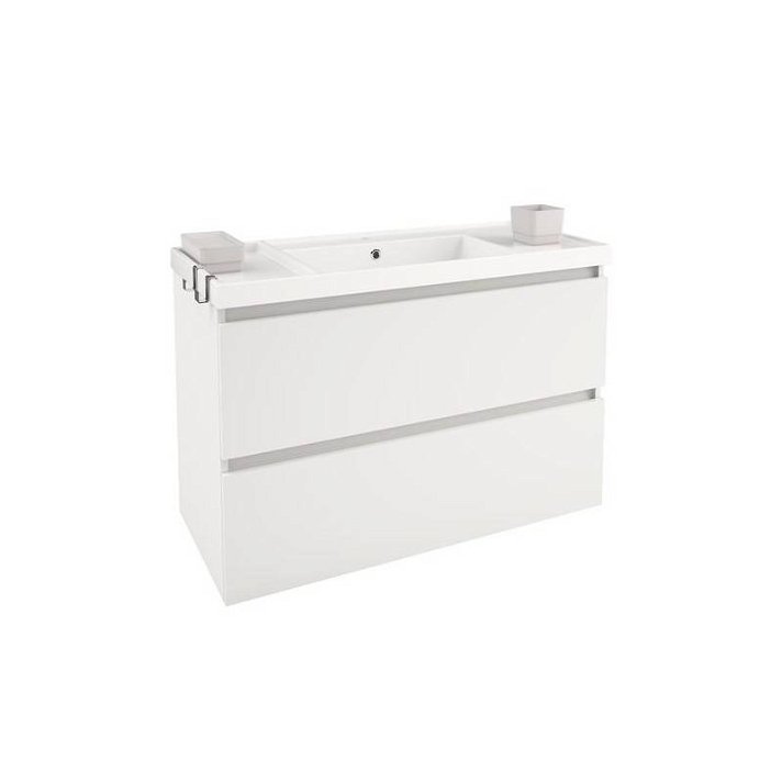 Mueble con lavabo resina 100cm Blanco B-Box Cosmic