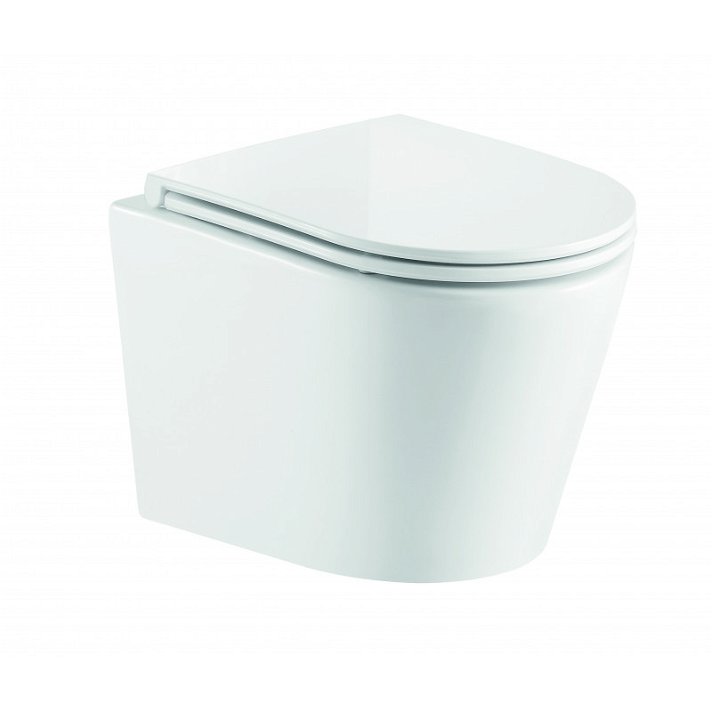 WC compact avec double sortie et technologie Rimless avec finition blanche Turin Aquore
