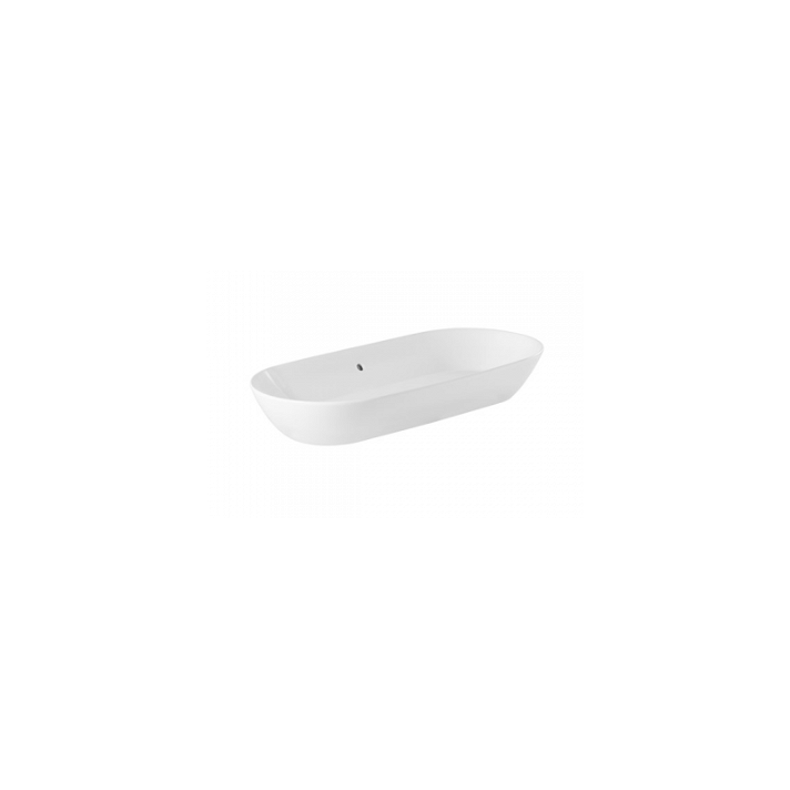 Vasque sur plan ovale fabriquée en porcelaine avec finition blanche Sanlife Unisan