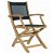 Cadeira dobrável para exteriores com textilene preto feita de teca natural IberoDepot