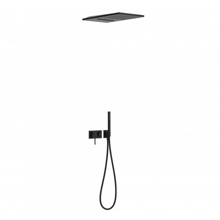 Kit de douche à encastrer avec robinet mitigeur à 3 voies fabriqué en laiton avec finition noire TRES