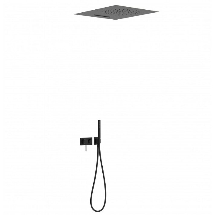 Kit de douche avec robinet mitigeur à 3 voies fabriqué en laiton avec finition de couleur noire TRES