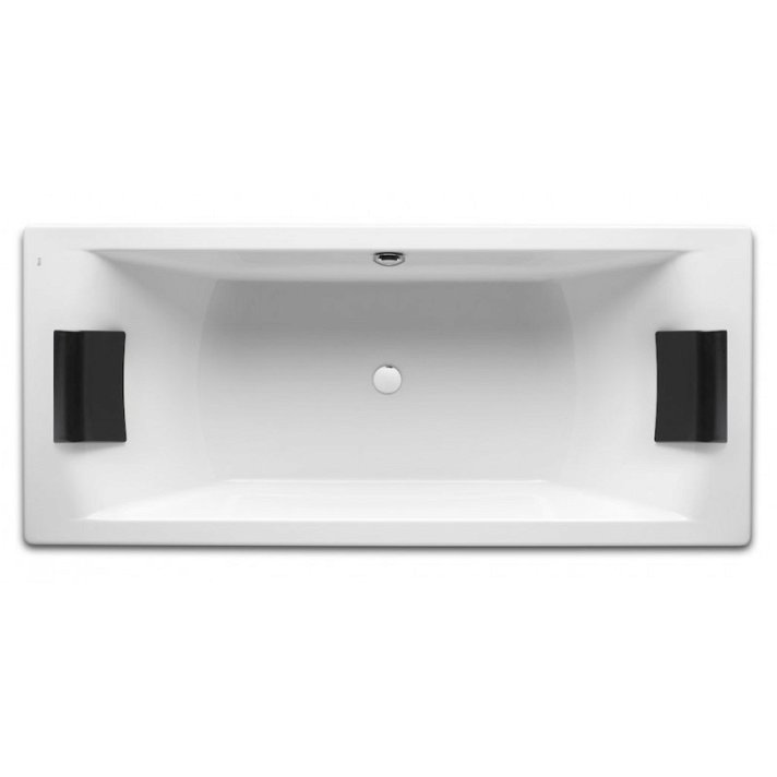Bañera rectangular para dos personas de 180 cm fabricada en acrílico de color blanco Roca