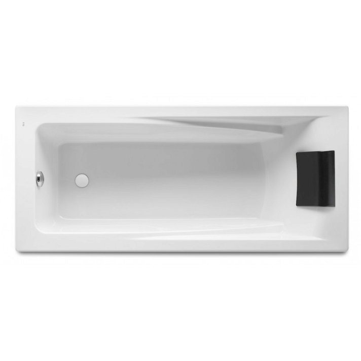 Bañera rectangular con apoyacabezas de 170 cm fabricada en acrílico de color blanco Hall Roca