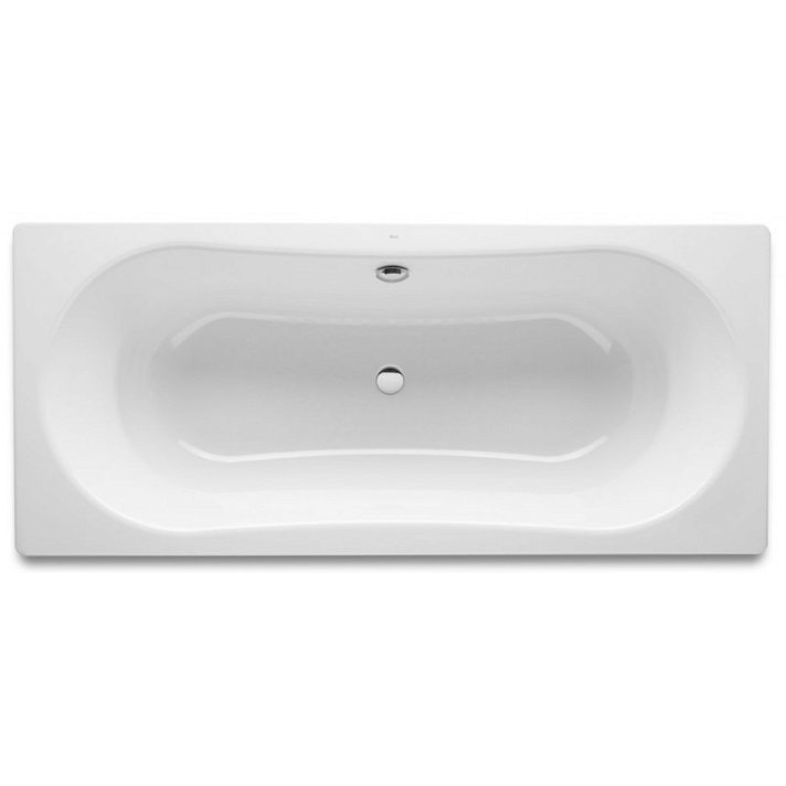 Bañera con forma rectangular de 180 cm fabricada en acero de color blanco Duo Plus ROCA