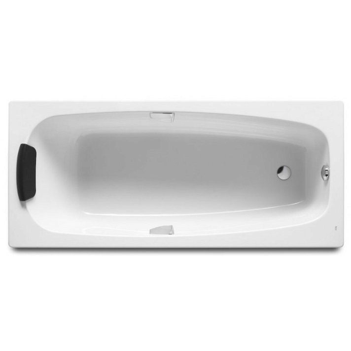 Bañera rectangular con asas de 160 cm fabricada en acrílico de color blanco Sureste Roca