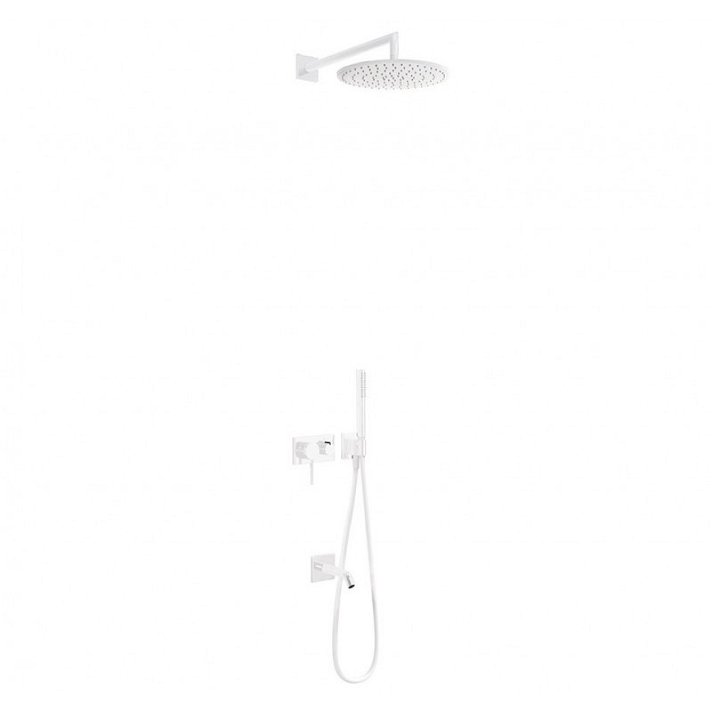 Kit ducha monomando de diseño elegante de 3 vías con acabado en color blanco TRES