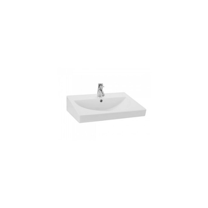Plan vasque rectangulaire de 80 cm avec finition blanche ou beige au choix URBY Unisan