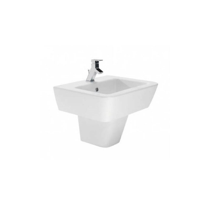Lavabo semicolonna per il bagno da 65 cm con finitura bianca Advance Unisan