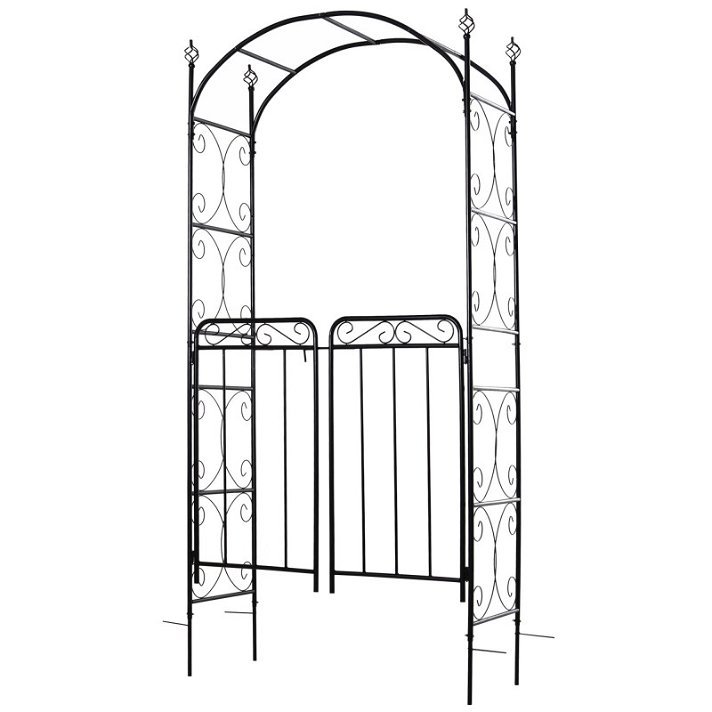 Arco de jardim com porta dupla Outsunny