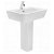 Lavatório com pedestal para casa de banho de 65 cm em acabamento cor branca Advance Unisan