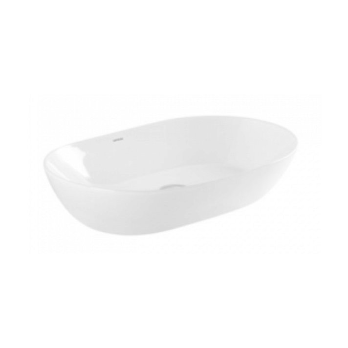 Lavabo para encimera con diseño ovalado de 60 cm de porcelana en acabado color blanco Sanlife Unisan