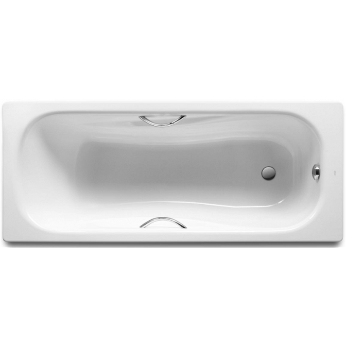 Roca Princess rectangular white steel bath with handles 170cm