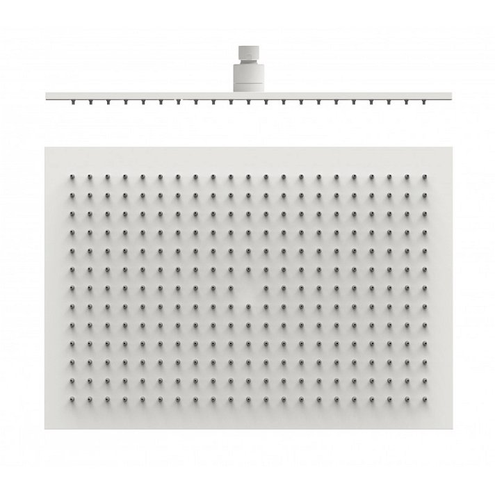 Rociador para la ducha con forma rectangular de 45 cm fabricado de latón con acabado en color blanco mate TRES
