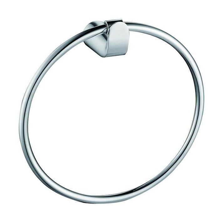 Toallero con un diseño de anilla fabricado en latón de acabado cromado Elegance Clever