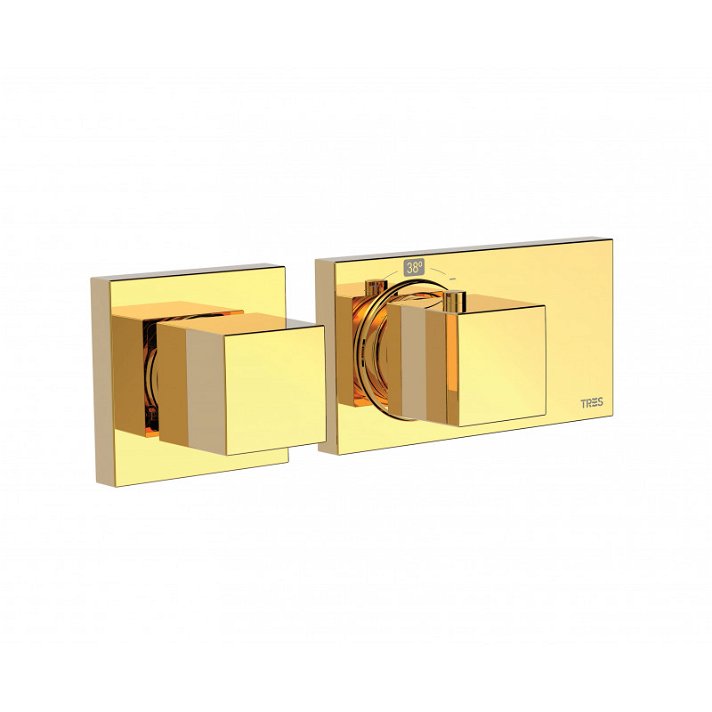 Grifo termostático de 1 vía oro Block System TRES