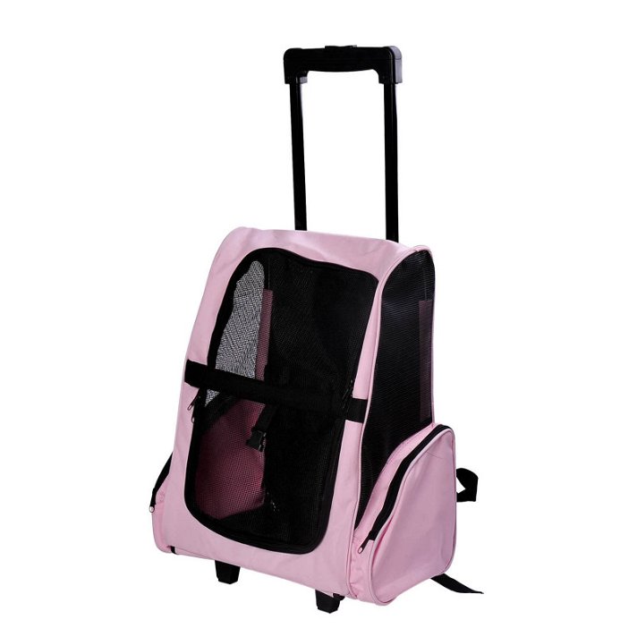 Transportador de animais de estimação 2 em 1 carrinho ou mochila rosa PawHut