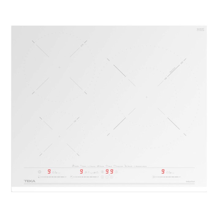 Placa de inducción blanca de 60 cm con paellera Teka