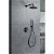 Conjunto moderno de ducha termostática de diseño empotrado Black Gun Metal Line Imex