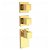 Grifo termostático cuadrado 4 vías oro Block System TRES