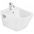 Roca The Gap white porcelain wall-mounted bidet with one taphole 35cm