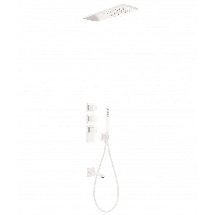 Kit bañera-ducha termostática 3 vías blanca Block System TRES