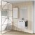 Conjunto para baño de un mueble de 50 cm de ancho con lavabo y espejo en un acabado blanco brillo Aneko Amizuva