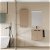 Conjunto para baño de un mueble de 50 cm de ancho con lavabo y espejo en un acabado nogal arenado Aneko Amizuva