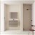 Mueble para baño de 80 cm de ancho con lavabo integrado fabricado en tablero en un acabado fumé arenado Suki Amizuva
