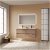 Mueble para baño con 2 lavabos integrados de 120 cm de ancho con un acabado en nogal arenado Suki Amizuva