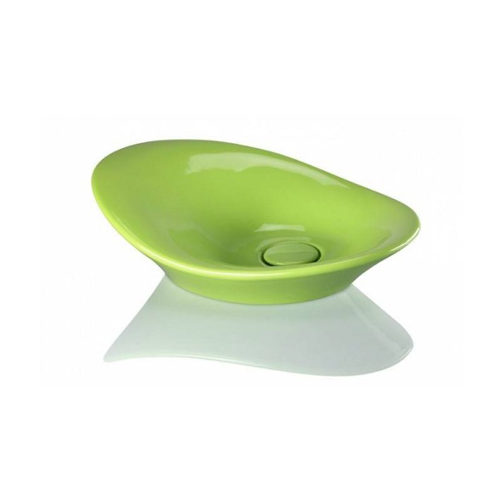 Vasque à poser sur plan de 53 cm avec bonde de vidage et de couleur verte MORFYS Unisan