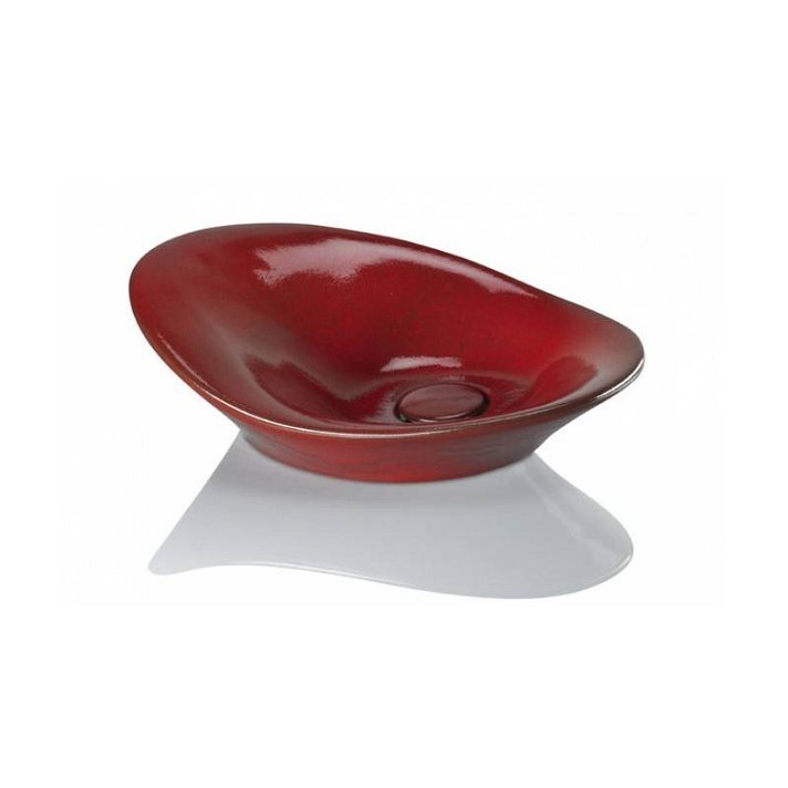 Vasque à poser sur plan de 53 cm avec bonde de vidage et de couleur rouge MORFYS Unisan