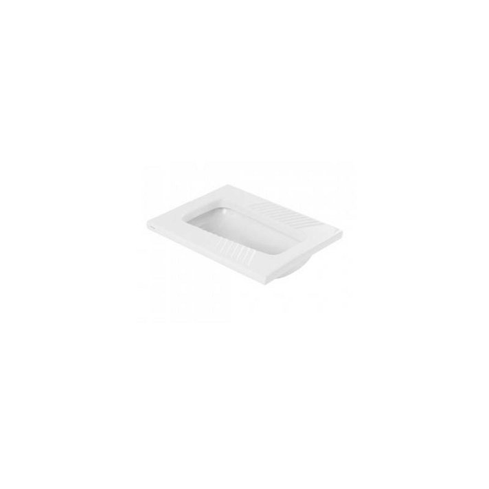 Squat toilet made of top-quality porcelain with a rectangular shape and white finish Sanindusa