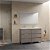 Mueble para baño con 2 lavabos integrados y 6 cajones de 120 cm de ancho con un acabado en fumé arenado Suki Amizuva