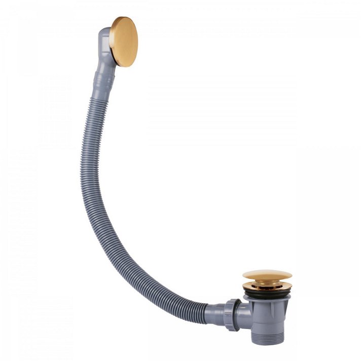 Válvula de desagüe con rebosadero para bañera de 68 cm fabricado de latón con acabado de color oro TRES