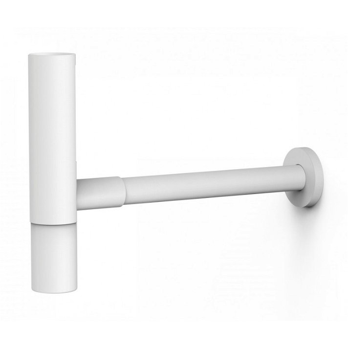 Siphon télescopique pour lavabo avec tube arrondi fabriqué en laiton finition de couleur blanche TRES