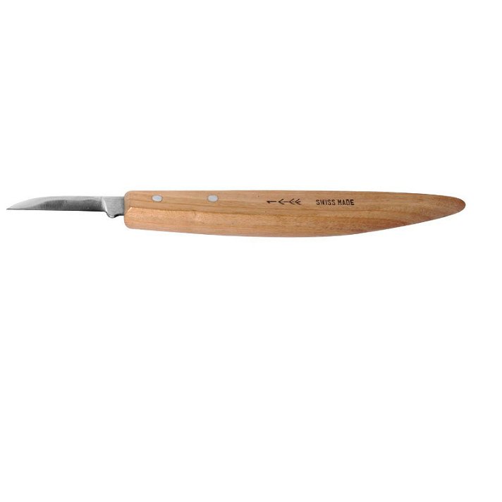 Cuchillo de talla 50 mm con hoja de acero pulido y mango de madera de cerezo Kerb 1 Pfeil
