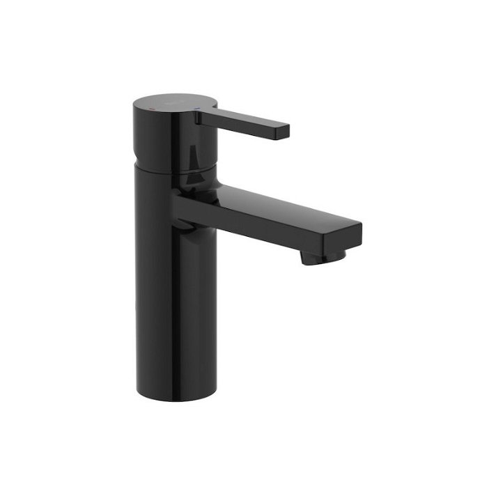 Grifo de lavabo monomando con aireador y un acabado en color negro titanio Naia Roca