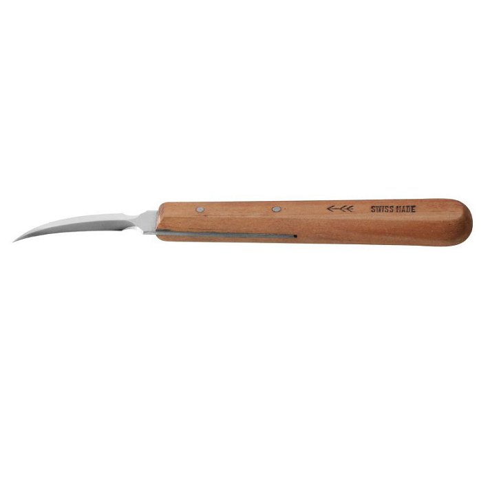 Cuchillo de talla 50 mm con hoja de acero pulido y cuerpo de madera de cerezo Kerb 15 Pfeil