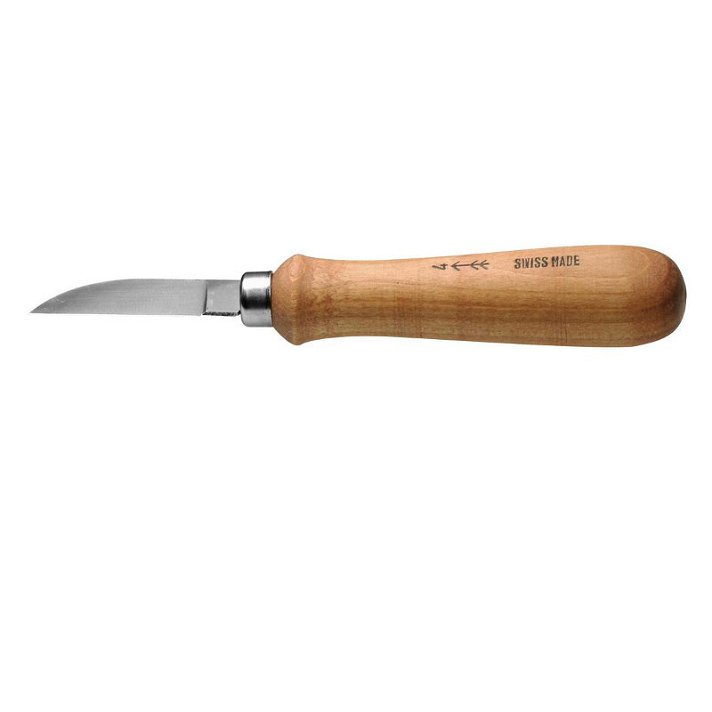 Cuchillo de talla 50 mm con hoja de acero pulido y mango de madera de cerezo Kerb 4 Pfeil