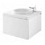Móvel com bancada para lavatório de 90 cm fabricado em MDF com acabamento de cor branco WCA Unisan Sanindusa