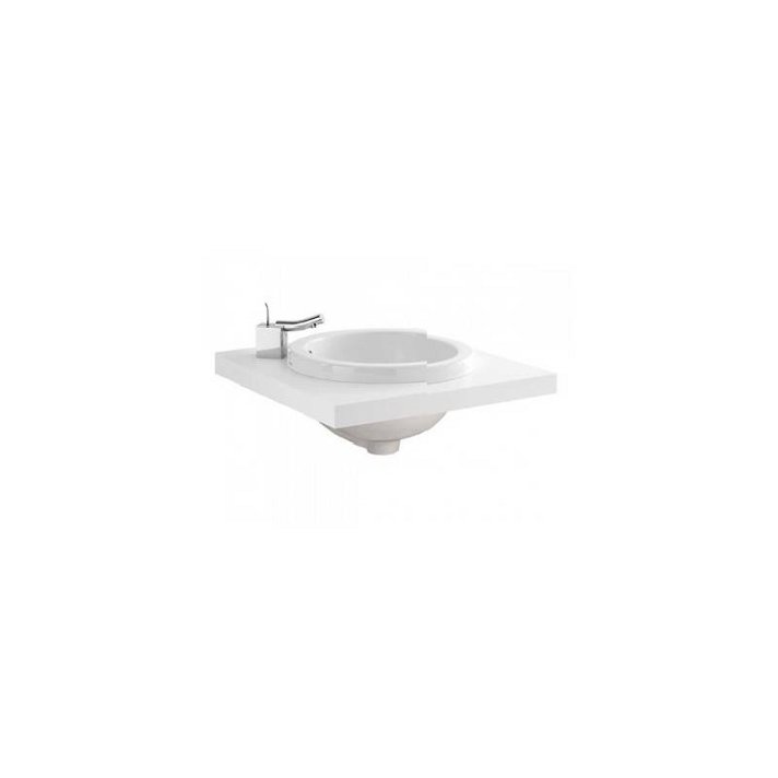 Plan de toilette pour vasque à encastrer de 60 cm fabriqué en MDF blanc WCA Unisan