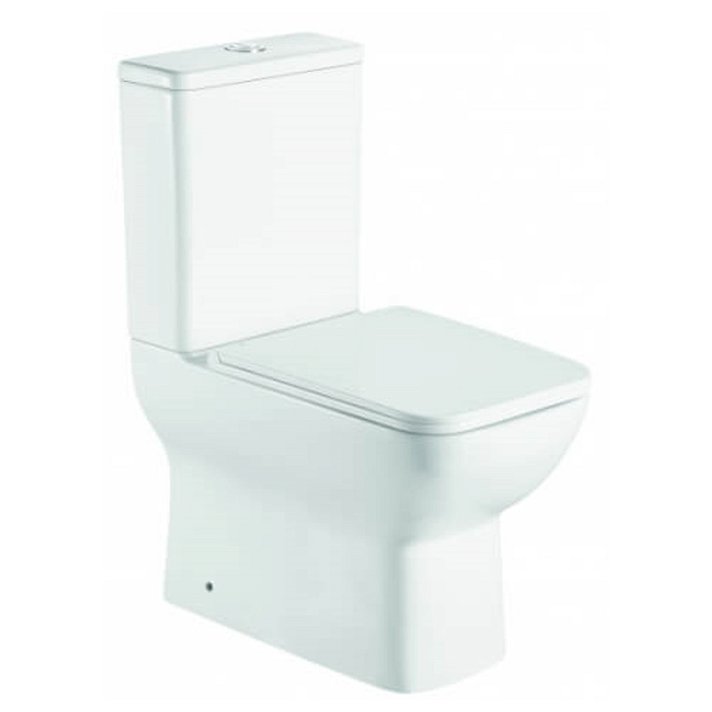 WC compact à double sortie et abattant soft close avec fermeture amortie Rimless Crête Aquore