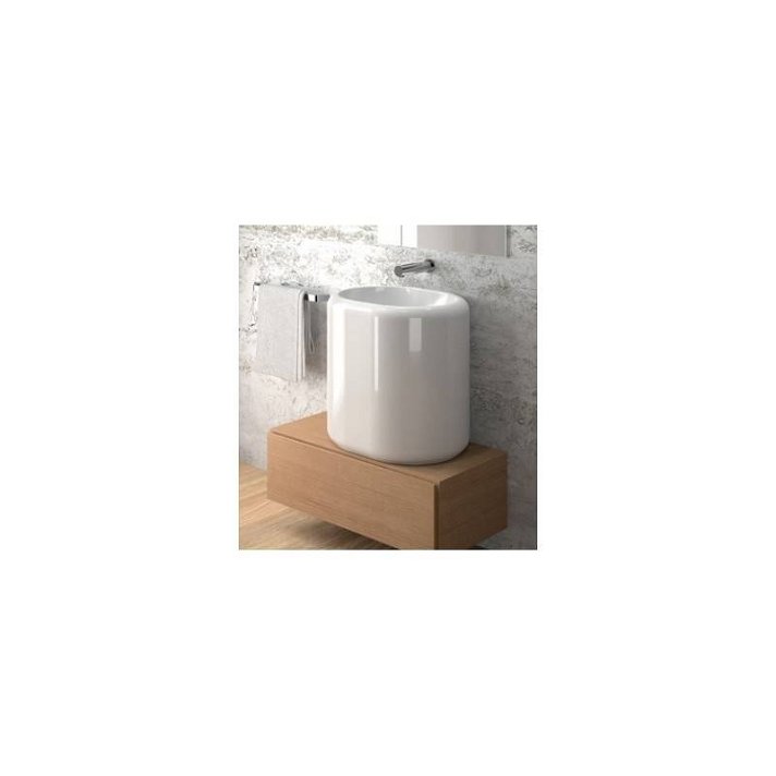 Mueble de baño de 60 cm de melamina con un acabado en color cherry roman STATUS Unisan