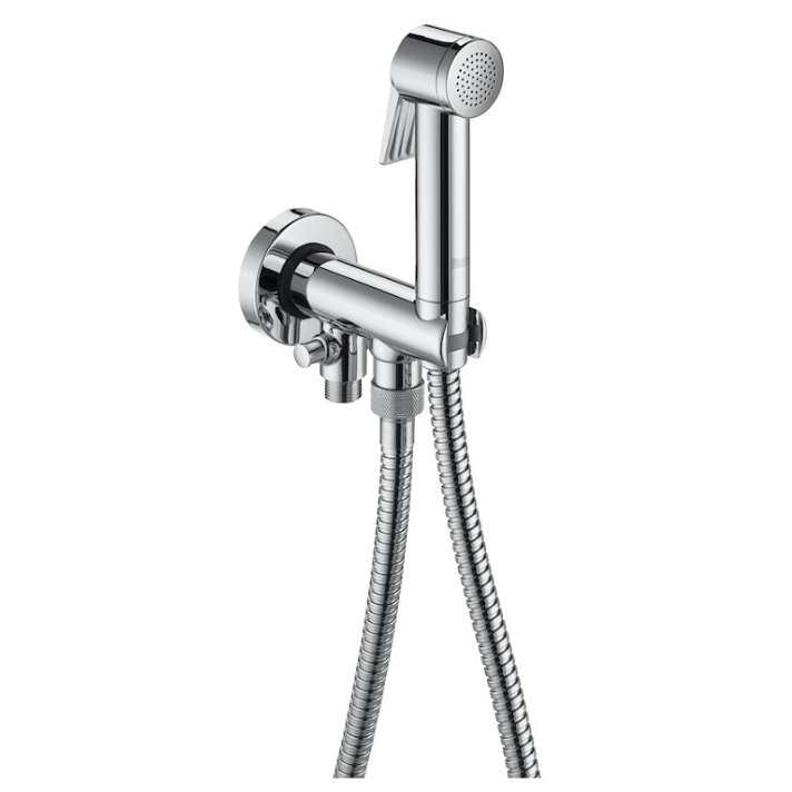 Roca Be Fresh wall-mounted bidet shower set with two outlets and a chrome finish