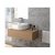 Mueble de baño de 90 cm hecho en tablero de melamina con acabado en color cherry roman Status Unisan