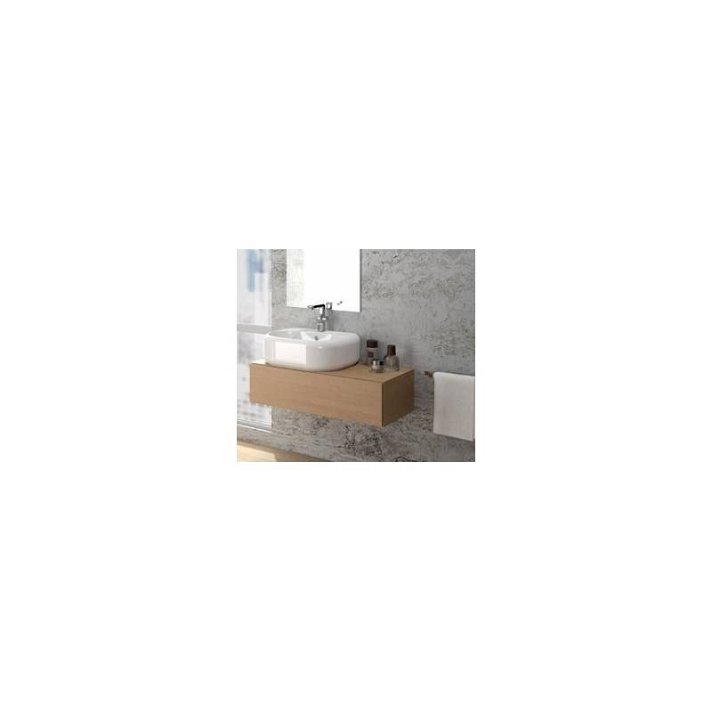 Meuble de salle de bains de 90 cm en mélaminé avec finition cherry roman STATUS Unisan