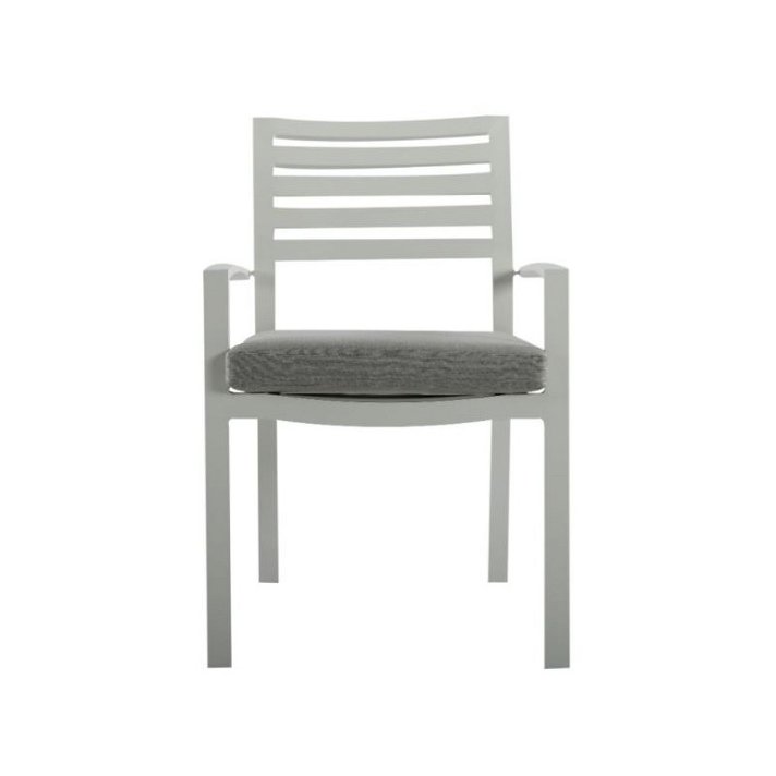 Cadeira de mesa para exteriores de alumínio de cor branca IberoDepot