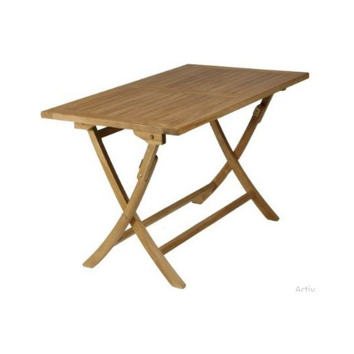 Table pliable rectangulaire d'extérieur en teck naturel IberoDepot